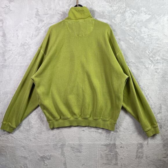 Tommy Bahama 1/4 Zip Sweatshirt Men's Large Green Beachy Summer 100% Cotton - Picture 10 of 13